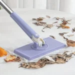360-degree clip mop with reusable microfiber pads.