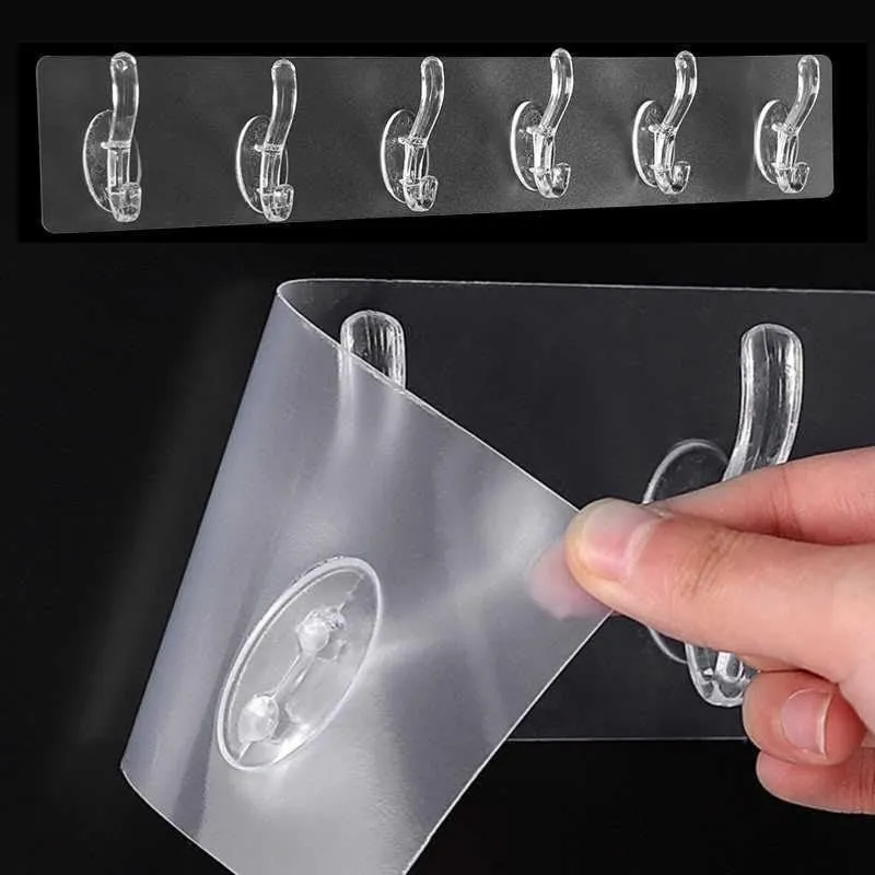 photo_6202012125401038734_x Clear Sticker Wall Hooks – 6-Pack Adhesive Strip