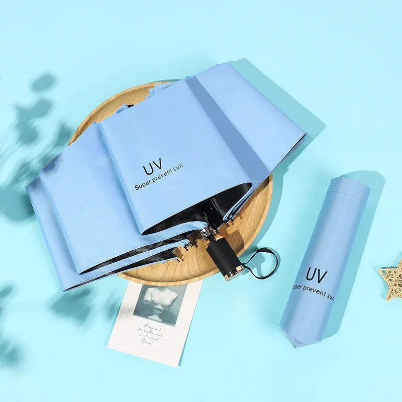 Golden uv umbrella (532) (Sky Blue)