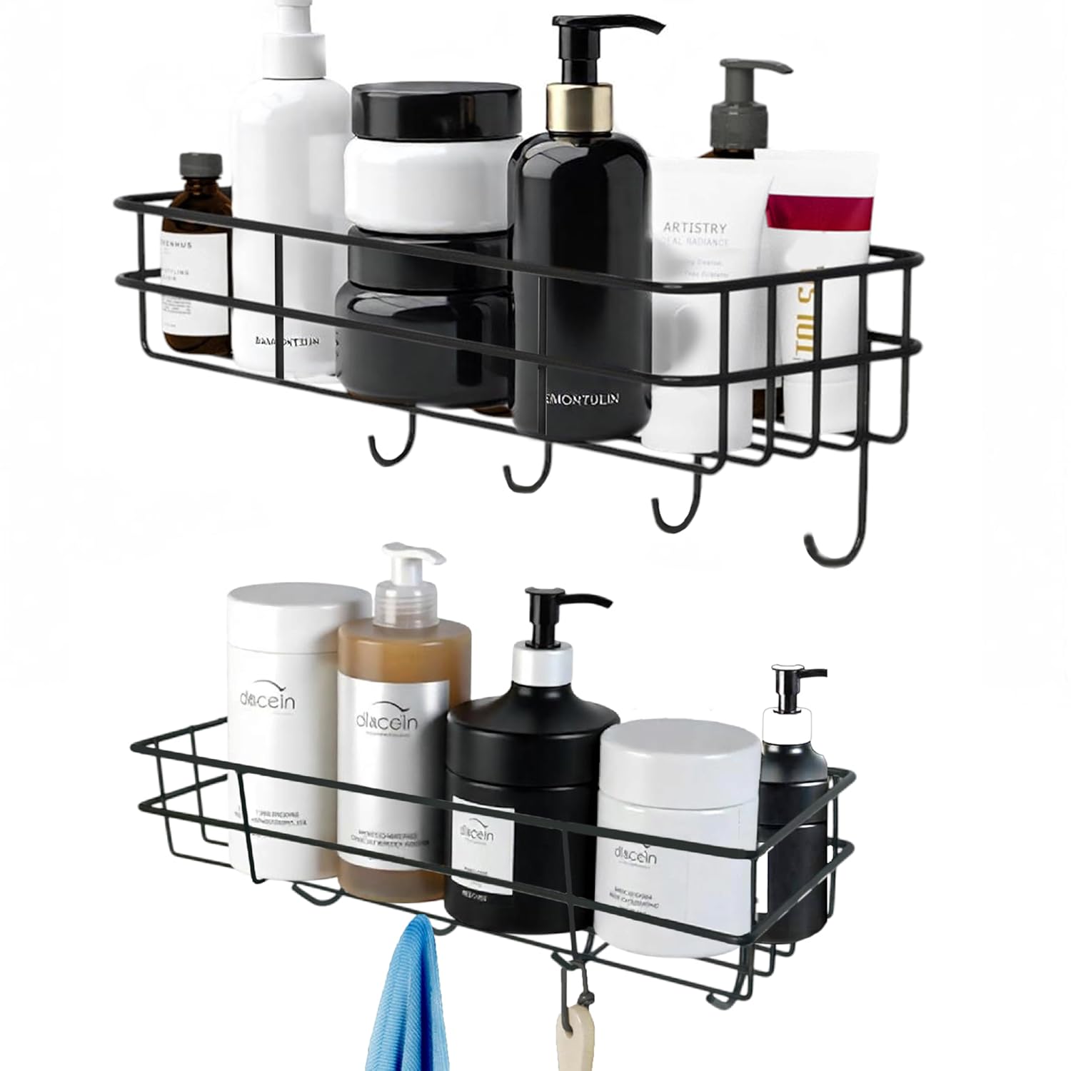 4 hook bathroom matel shelve