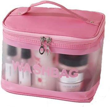 Square Pink Wash Bag