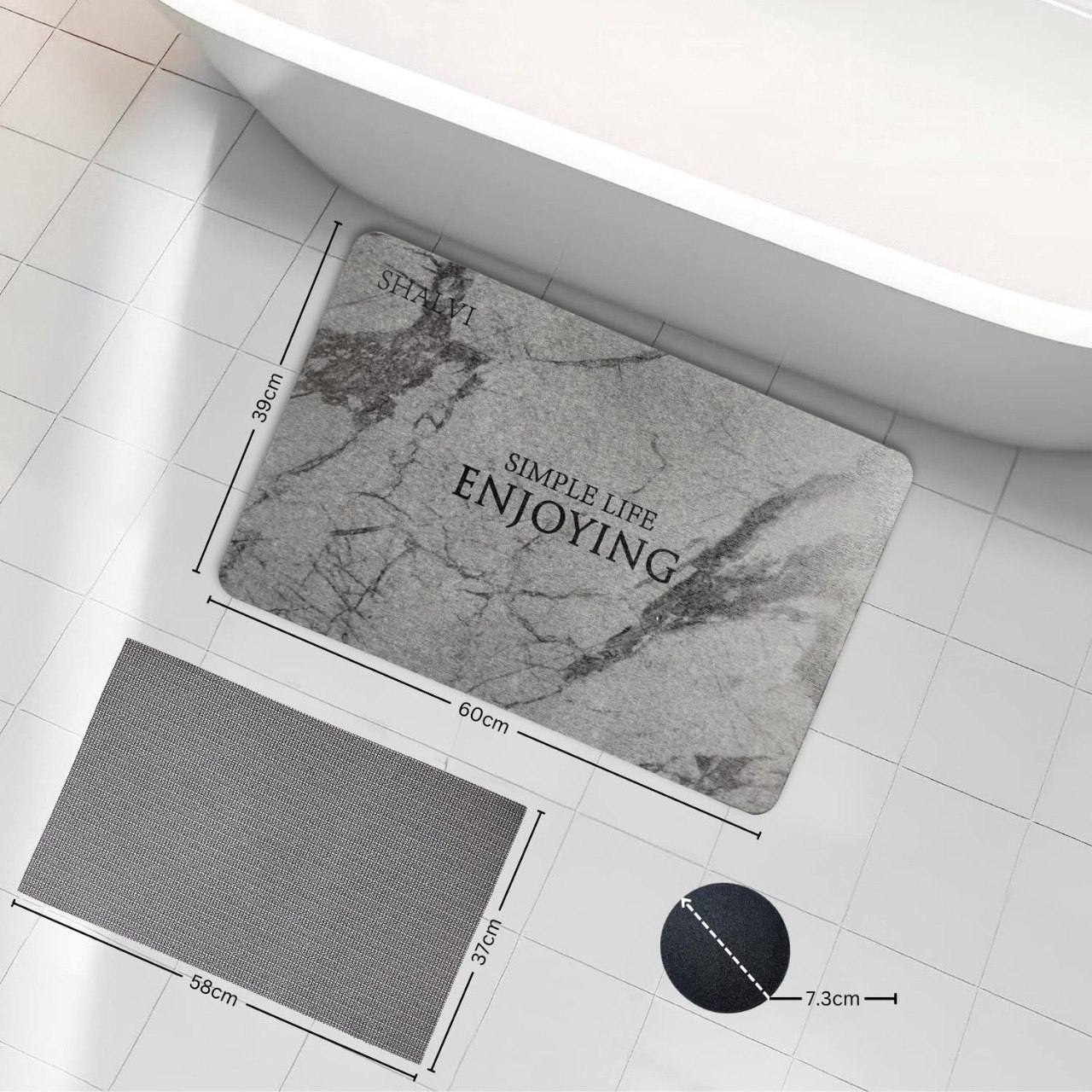 Stone Bath Mat (Black)